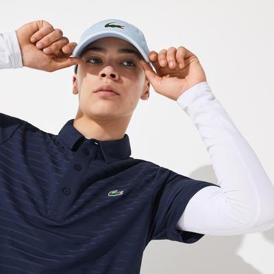 Lacoste Mens Golf Striped Tech Jacquard Jersey Polo - Navy Blue - main image