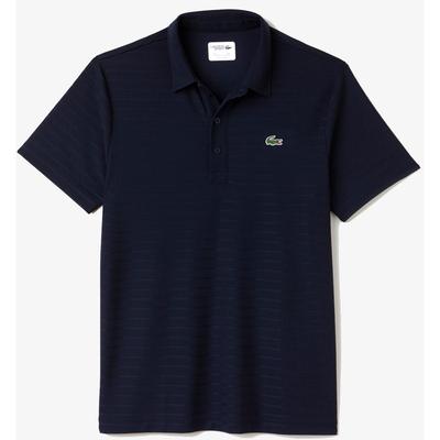 Lacoste Mens Golf Striped Tech Jacquard Jersey Polo - Navy Blue - main image
