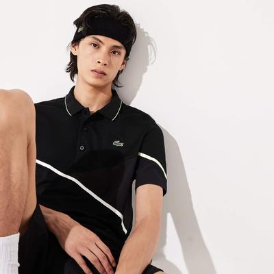 Lacoste Mens Contrast Accent Breathable Pique Polo - Black - main image