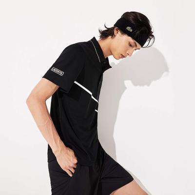 Lacoste Mens Contrast Accent Breathable Pique Polo - Black - main image