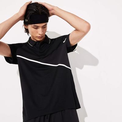 Lacoste Mens Contrast Accent Breathable Pique Polo - Black - main image