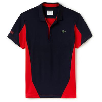 Lacoste Sport Mens Ultra-Dry Colour Block Tee - Navy/Red - main image