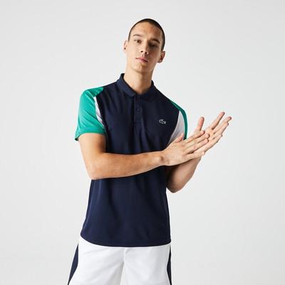 Lacoste Mens Polo Shirt - White/Navy Blue/Green