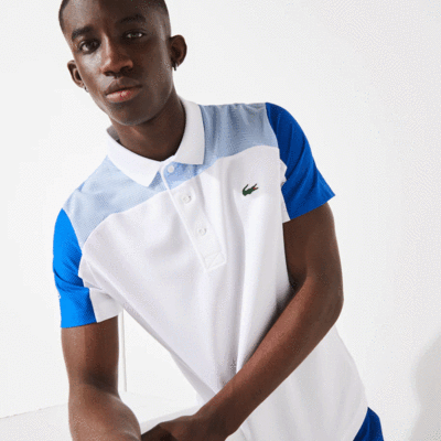 Lacoste Mens Tennis Polo - White/Blue - main image