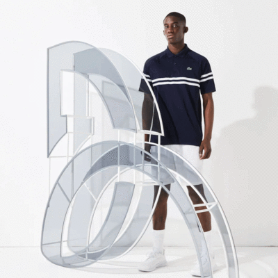 Lacoste Mens Sport X Novak Djokovic Ultra Light Tennis Polo - Navy/White - main image