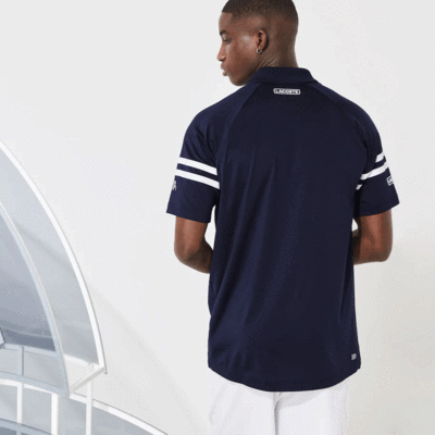 Lacoste Mens Sport X Novak Djokovic Ultra Light Tennis Polo - Navy/White - main image