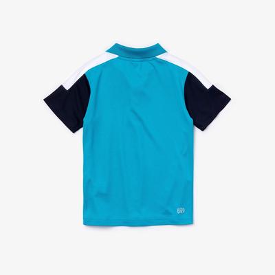 Lacoste Boys Breathable Tennis Polo - Turquoise/Navy Blue - main image