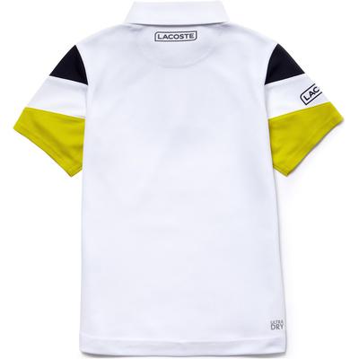 Lacoste Sport Boys Tennis Colourblock Tech Pique Polo - White/Navy/Yellow - main image