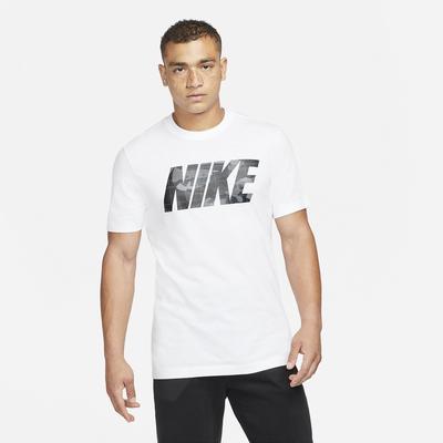 Nike Mens Dri-FIT Camo Training Shirt - White/Grey - Tennisnuts.com