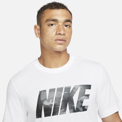 Nike Mens Dri-FIT Camo Training Shirt - White/Grey - main image