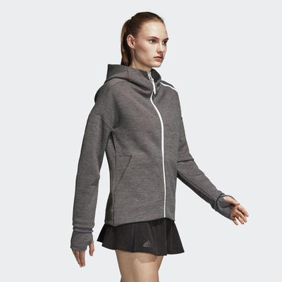 Adidas Womens Z.N.E. Hoodie - Dark Grey/Heather - main image