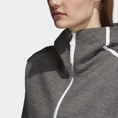Adidas Womens Z.N.E. Hoodie - Dark Grey/Heather - main image