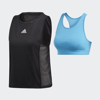 Adidas Womens Escouade Tank - Black/Shock Cyan - main image