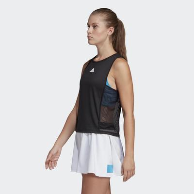 Adidas Womens Escouade Tank - Black/Shock Cyan - main image