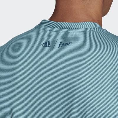 Adidas Mens Parley Striped Tee - Blue Spirit/Petrol Night - main image