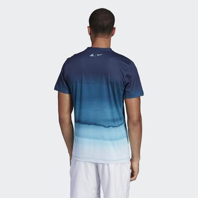Adidas Mens Parley Printed Tee - Easy Blue/White