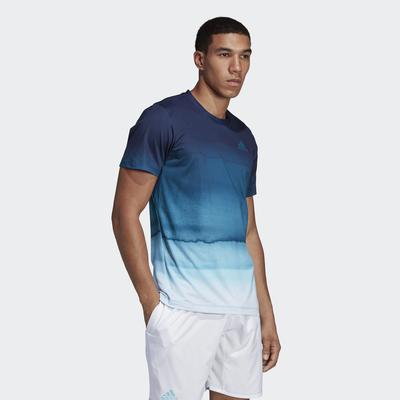 Adidas Mens Parley Printed Tee - Easy Blue/White - main image