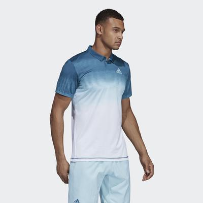 Adidas Mens Parley Polo Shirt - Easy Blue/White - main image