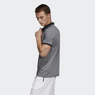 Adidas Mens Escouade Polo - Grey Heather/Black