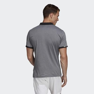 Adidas Mens Escouade Polo - Grey Heather/Black - main image