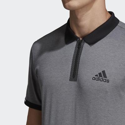 Adidas Mens Escouade Polo - Grey Heather/Black - main image