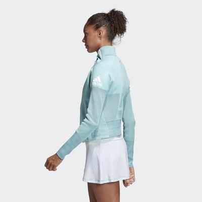 Adidas Womens Z.N.E. Heartracer Parley Jacket - Blue Spirit/Petrol Night - main image