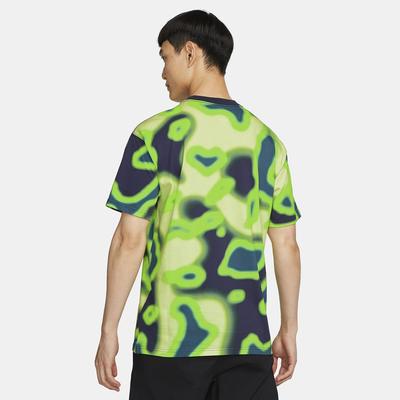 Nike Mens Printed Tennis Top - Neon Green - main image