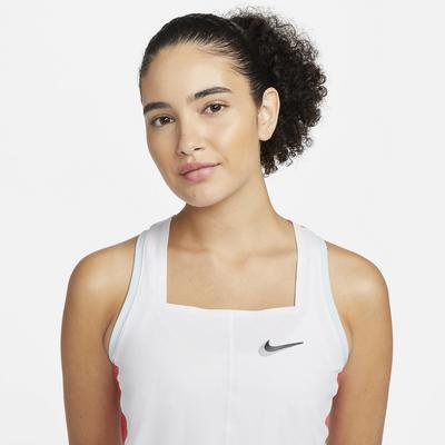 Nike Womens Dri-FIT Slam Tennis Tank - White/Team Orange/Glacier Blue - main image