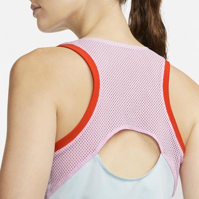 Nike Womens Dri-FIT Slam Tennis Tank - Glacier Blue/Team Orange - main image