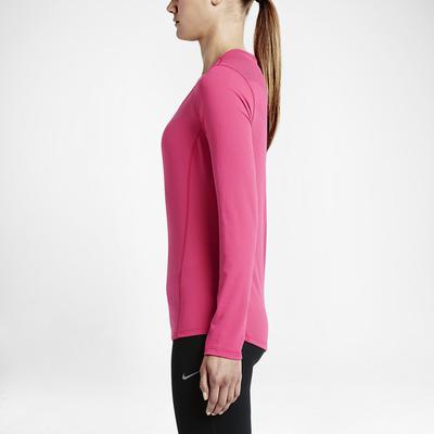 Nike Womens Dri-FIT Contour Long Sleeve Top - Vivid Pink - main image