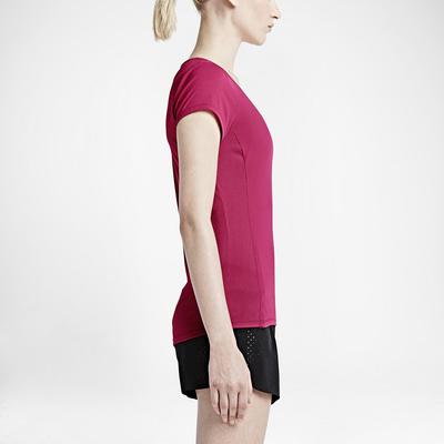 Nike Womens Dri-FIT Contour Short Sleeve Top - Vivid Pink - main image