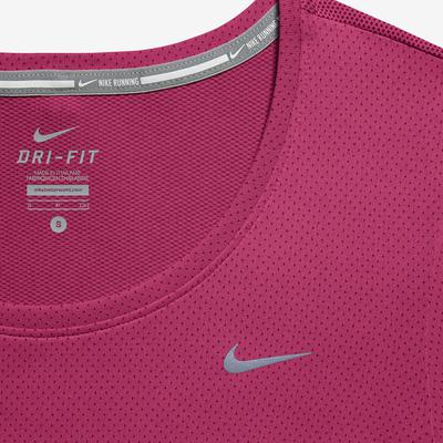 Nike Womens Dri-FIT Contour Short Sleeve Top - Vivid Pink - main image