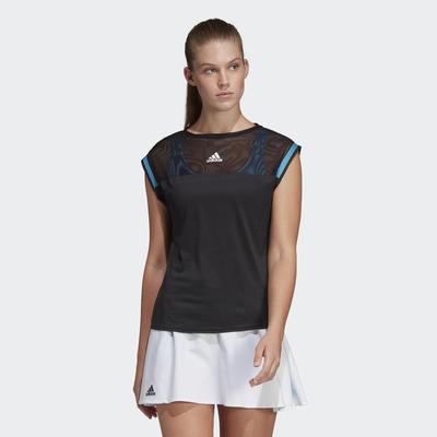 Adidas Womens Escouade Tee - Black/Shock Cyan - main image