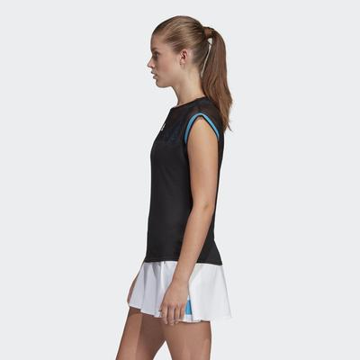 Adidas Womens Escouade Tee - Black/Shock Cyan - main image