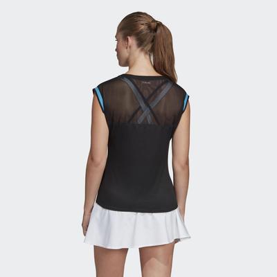 Adidas Womens Escouade Tee - Black/Shock Cyan - main image