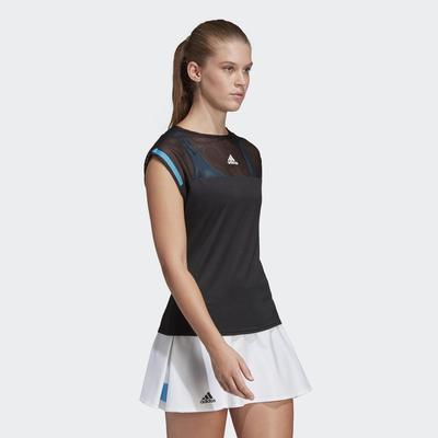 Adidas Womens Escouade Tee - Black/Shock Cyan - main image