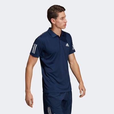 Adidas Mens 3 Stripe Polo - Collegiate Navy