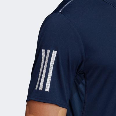 Adidas Mens 3 Stripe Polo - Collegiate Navy