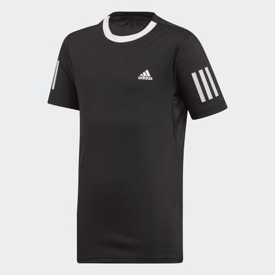 Adidas Boys 3-Stripes Club Tee - Black/White - main image