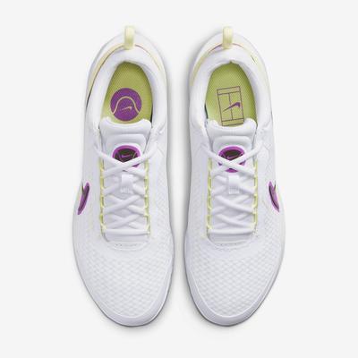 Nike Womens Court Air Zoom Pro Tennis Shoes - White/Citron Tint/Fuchsia Dream - main image