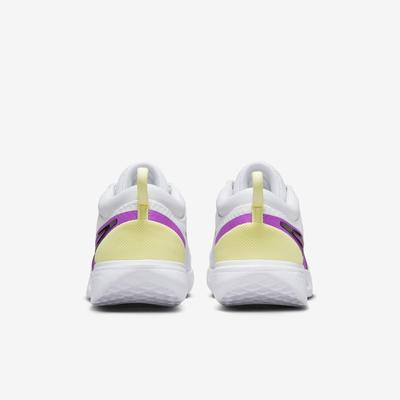 Nike Womens Court Air Zoom Pro Tennis Shoes - White/Citron Tint/Fuchsia Dream - main image