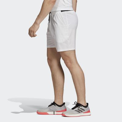 Adidas Mens Club Stretch Woven 7 Inch Tennis Shorts - White/Black - main image