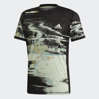 Adidas Mens New York Printed Tee Black Glow Green Extra Extra Large Black