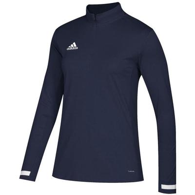 Adidas Womens T19 1/4 Zip Long Sleeve Jersey - Navy/White - main image