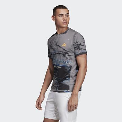 Adidas Mens New York Printed Tee - Grey Three/Black - main image