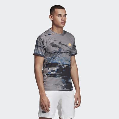 Adidas Mens New York Printed Tee - Grey Three/Black - main image