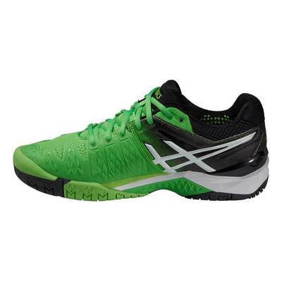 Asics Mens GEL-Resolution 6 Tennis Shoes - Green/Black - main image