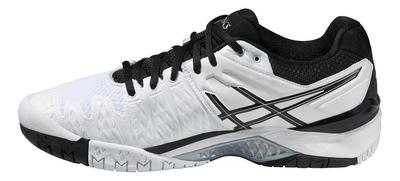 Asics Mens GEL-Resolution 6 Tennis Shoes - White/Black/Silver - main image