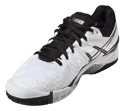 Asics Mens GEL-Resolution 6 Tennis Shoes - White/Black/Silver - main image