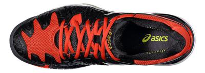 Asics Mens GEL-Resolution 6 Tennis Shoes - Black/White/Orange - main image